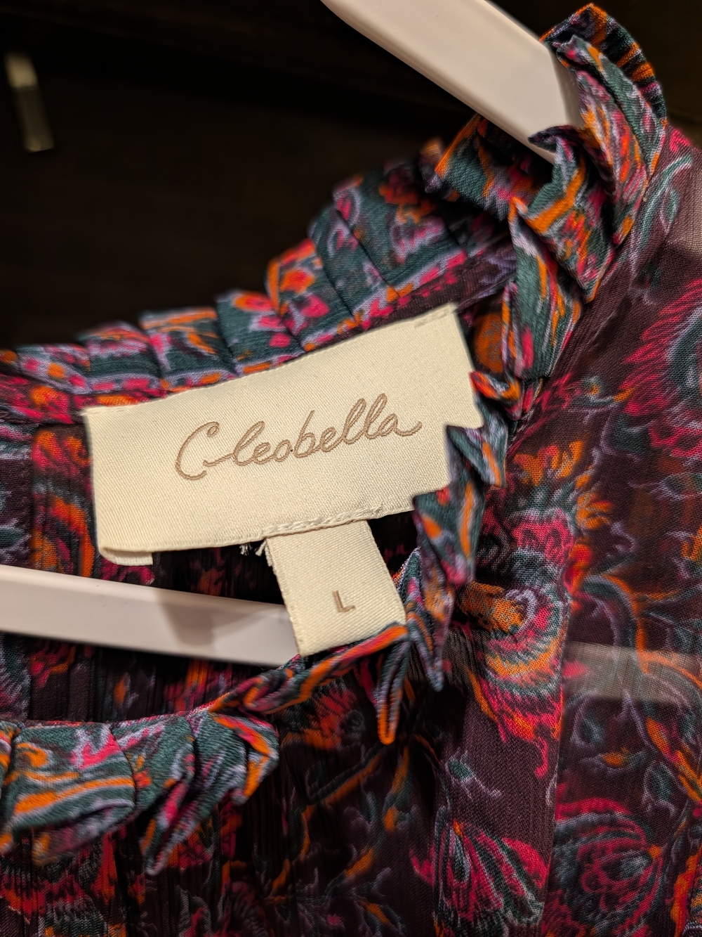 Cleobella Rosalia Ruffle Mini Dress in Bordeaux Floral - Picture 6 of 6